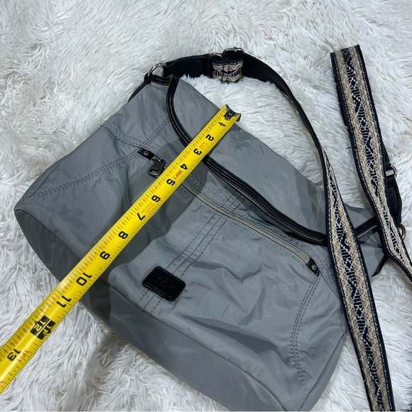 The Sak Gray Nylon Fold Over Crossbody Embroidered Strap - Picture 4 of 16